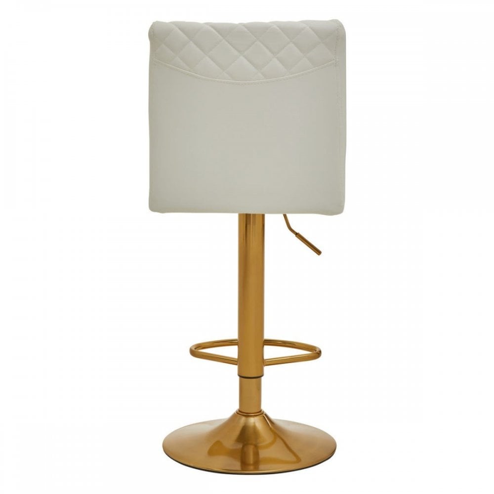 Elara White And Gold Bar Stool
