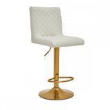 Elara White And Gold Bar Stool