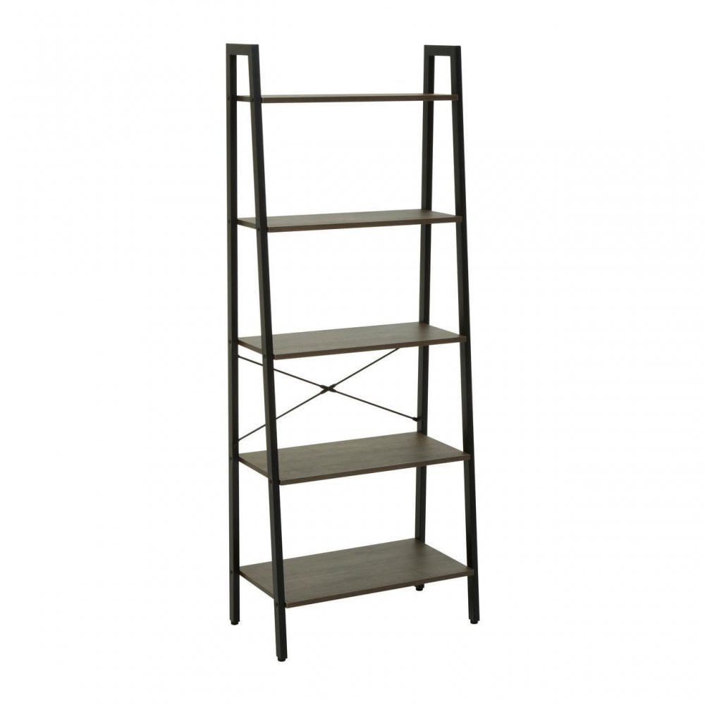 Hawthorn Five Tier Veneer Ladder Shelf Unit