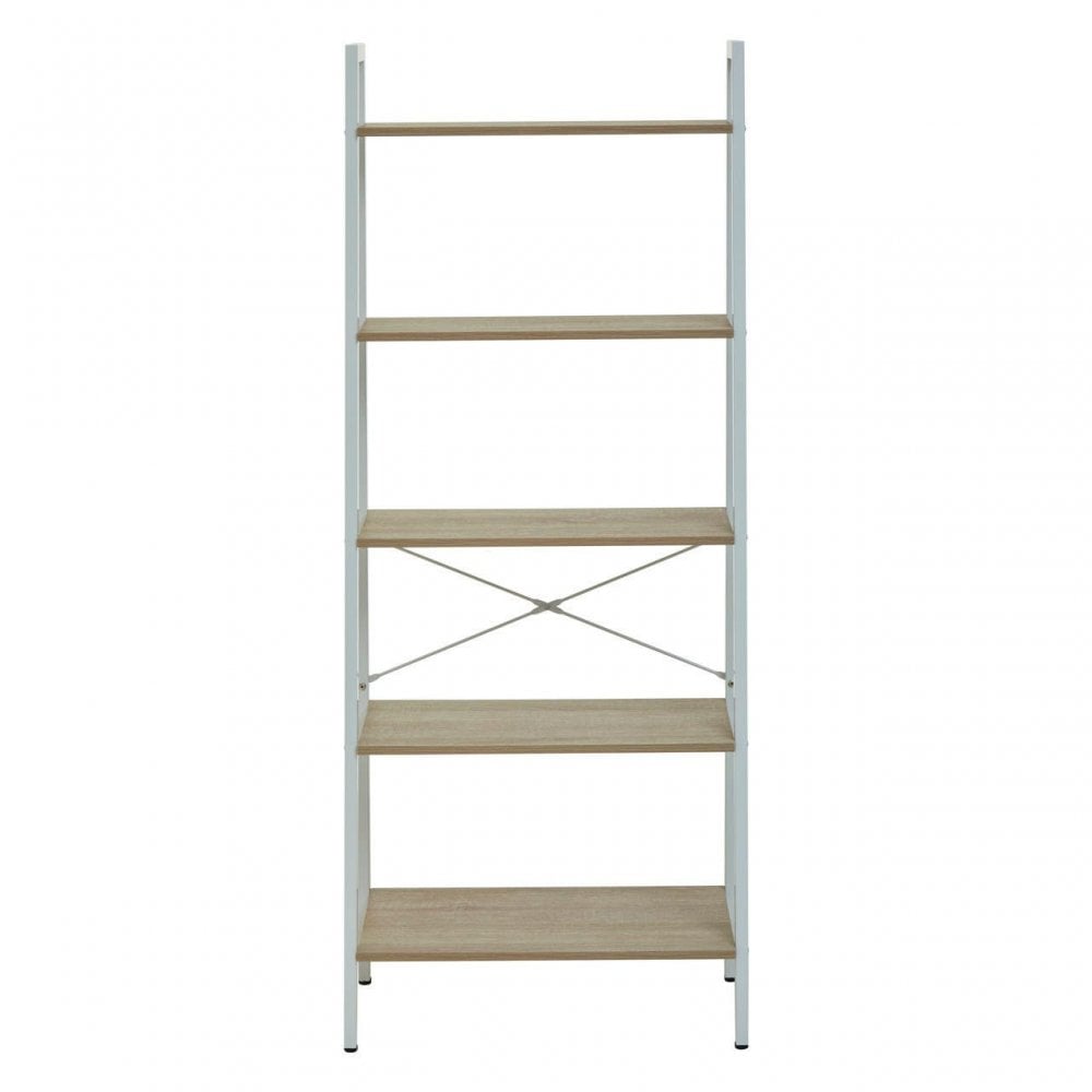 Hawthorn Five Tier Veneer Ladder Shelf Unit