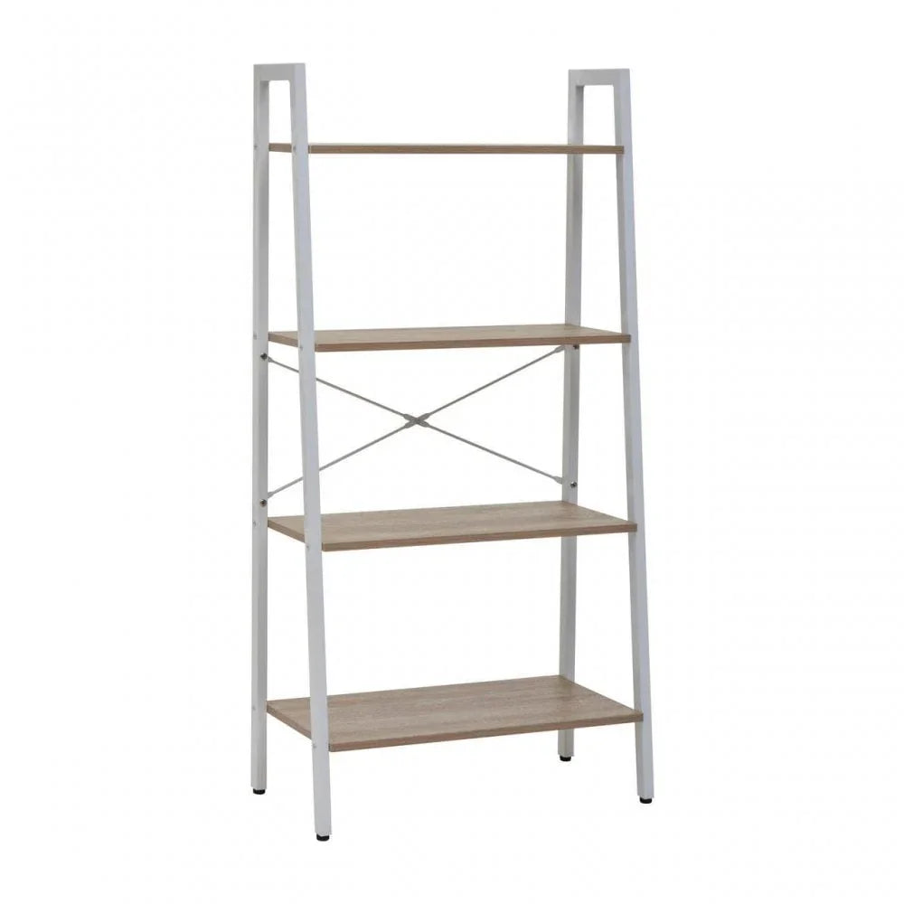 Hawthorn Four Tier Veneer Ladder Shelf Unit