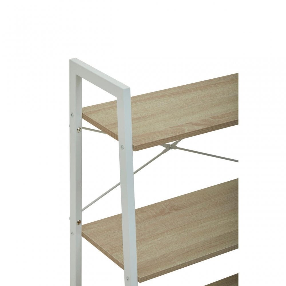 Hawthorn Three Tier Veneer Ladder Shelf Unit
