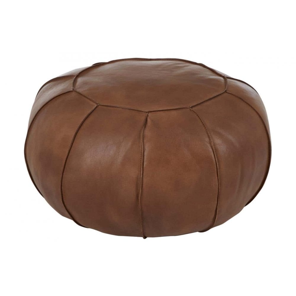 Bison Leather Pouffe