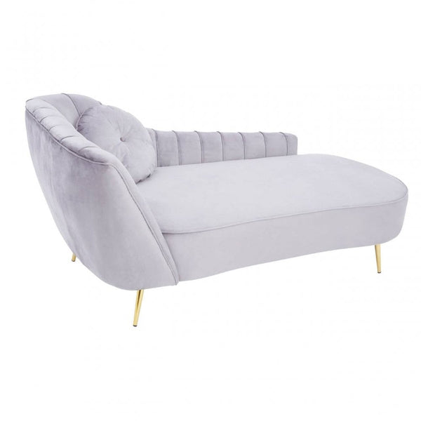 Selina Left Arm Velvet Chaise