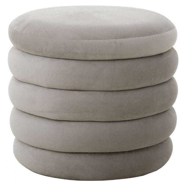 Elara Velvet Round Footstool