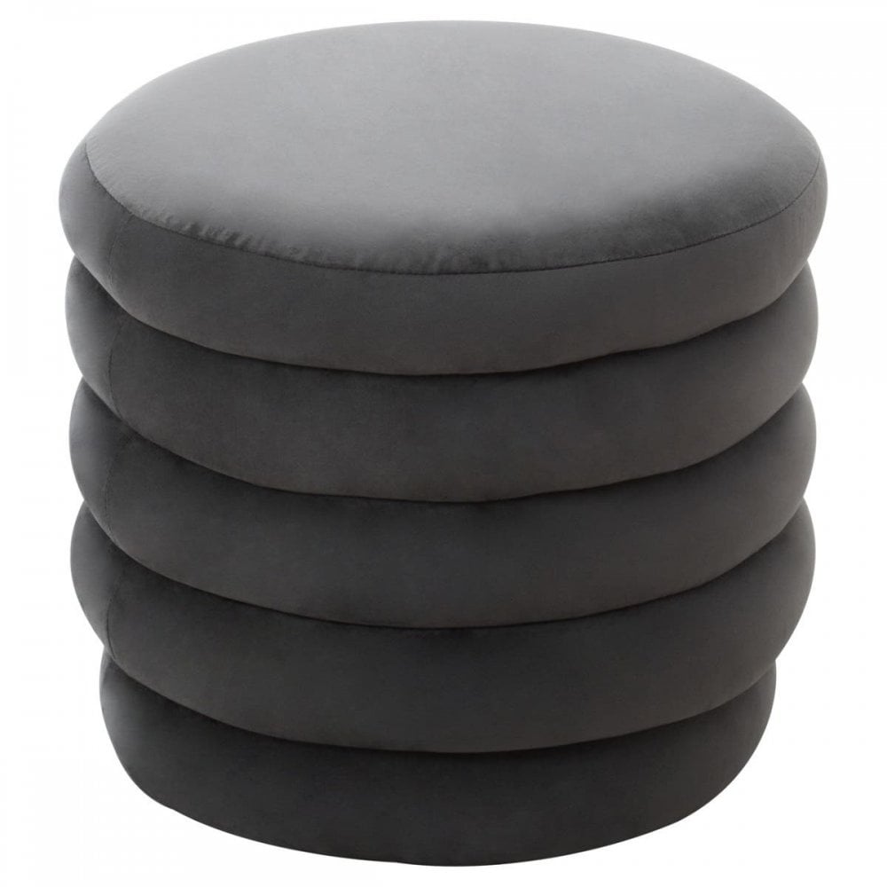 Elara Velvet Round Footstool