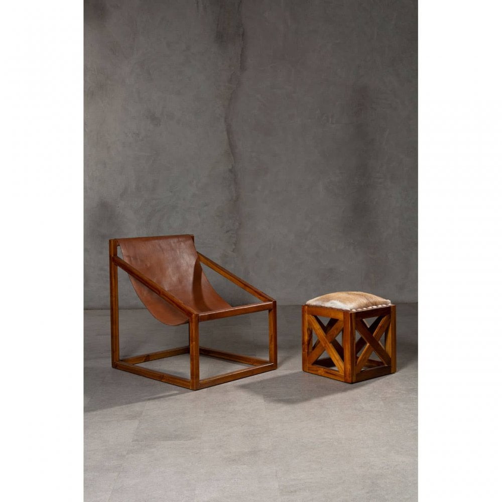 Alden Leather Stool