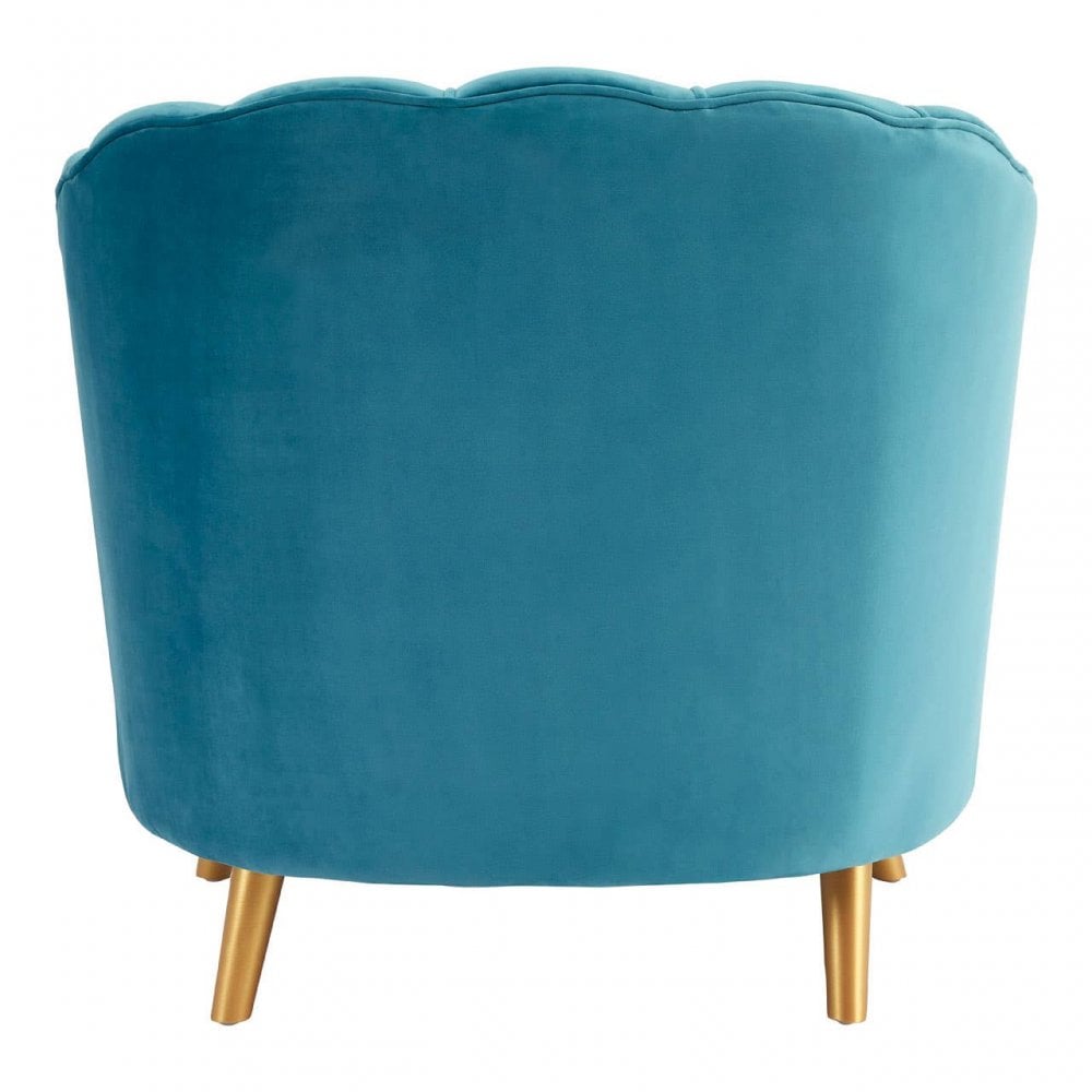 Celeste Velvet Chair With Gold Wood Legs