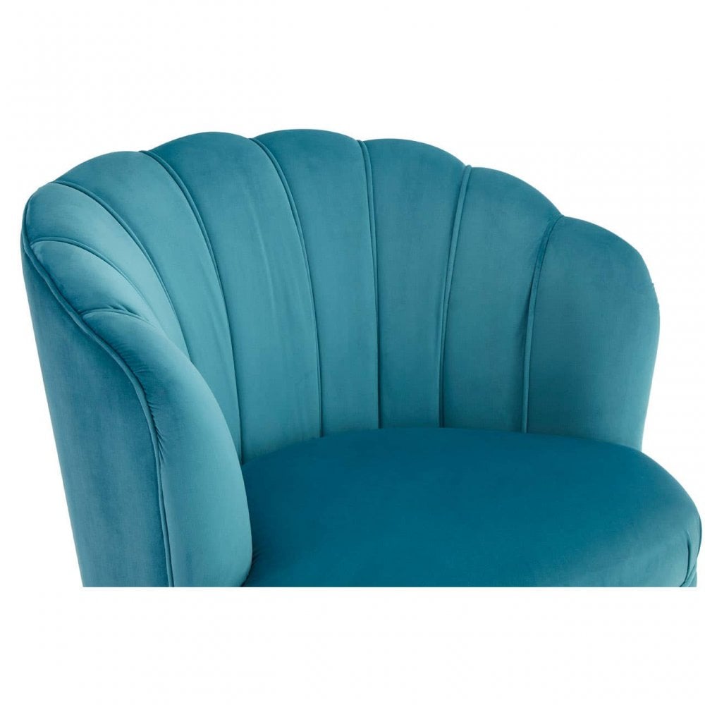 Celeste Velvet Chair With Gold Wood Legs