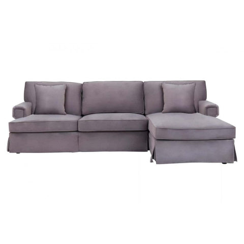Camden Three Seat Velvet Chaise Sofa