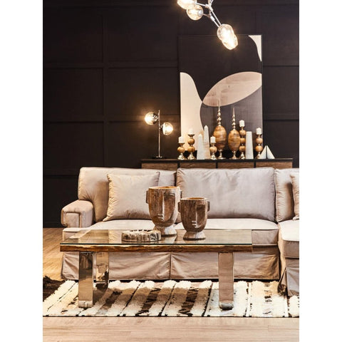 Camden Three Seat Velvet Chaise Sofa