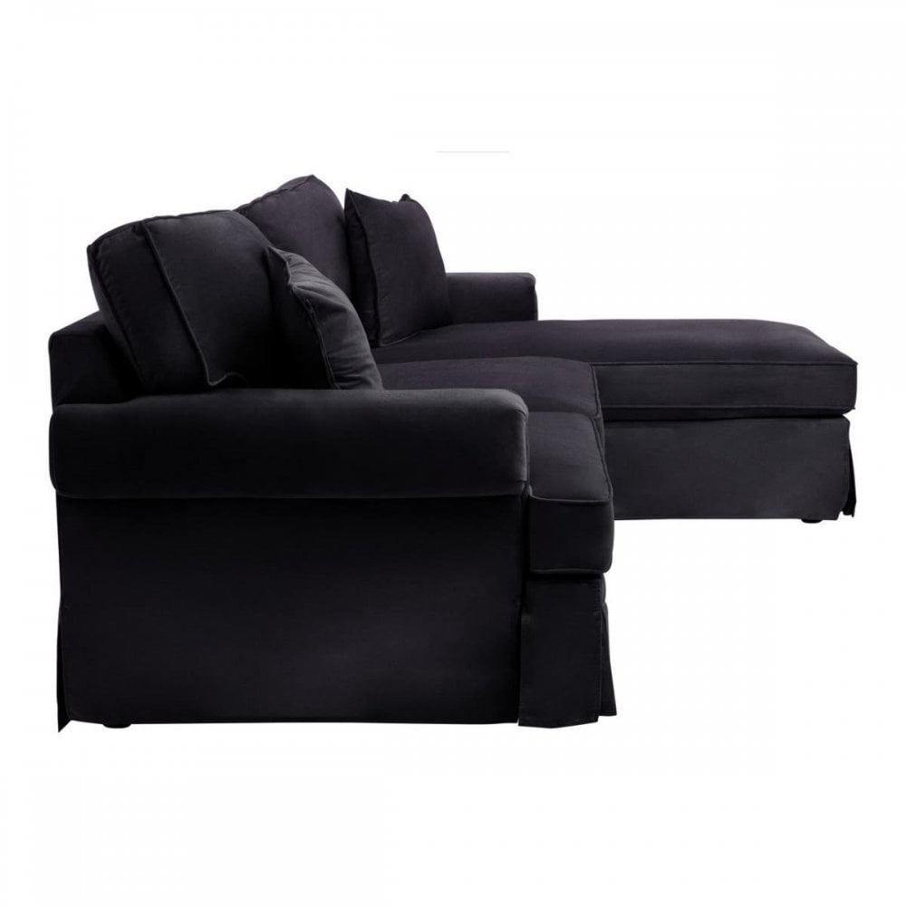 Camden Three Seat Velvet Chaise Sofa