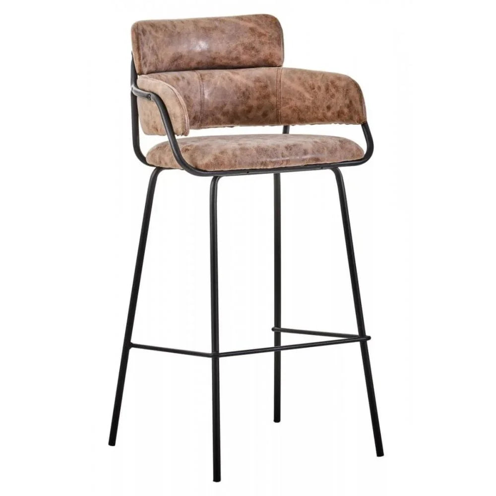 Obsidian Faux Leather Bar Chair