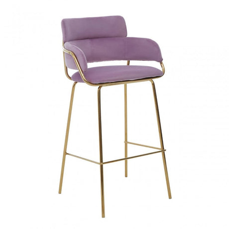 Blush Velvet Bar Chair