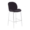 Blush Velvet Chrome Finish Bar Chair