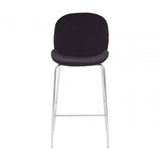 Blush Velvet Chrome Finish Bar Chair