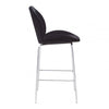 Blush Velvet Chrome Finish Bar Chair