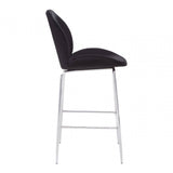 Blush Velvet Chrome Finish Bar Chair