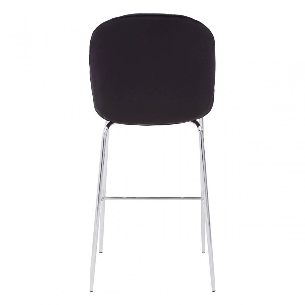 Blush Velvet Chrome Finish Bar Chair