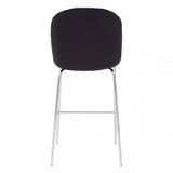 Blush Velvet Chrome Finish Bar Chair