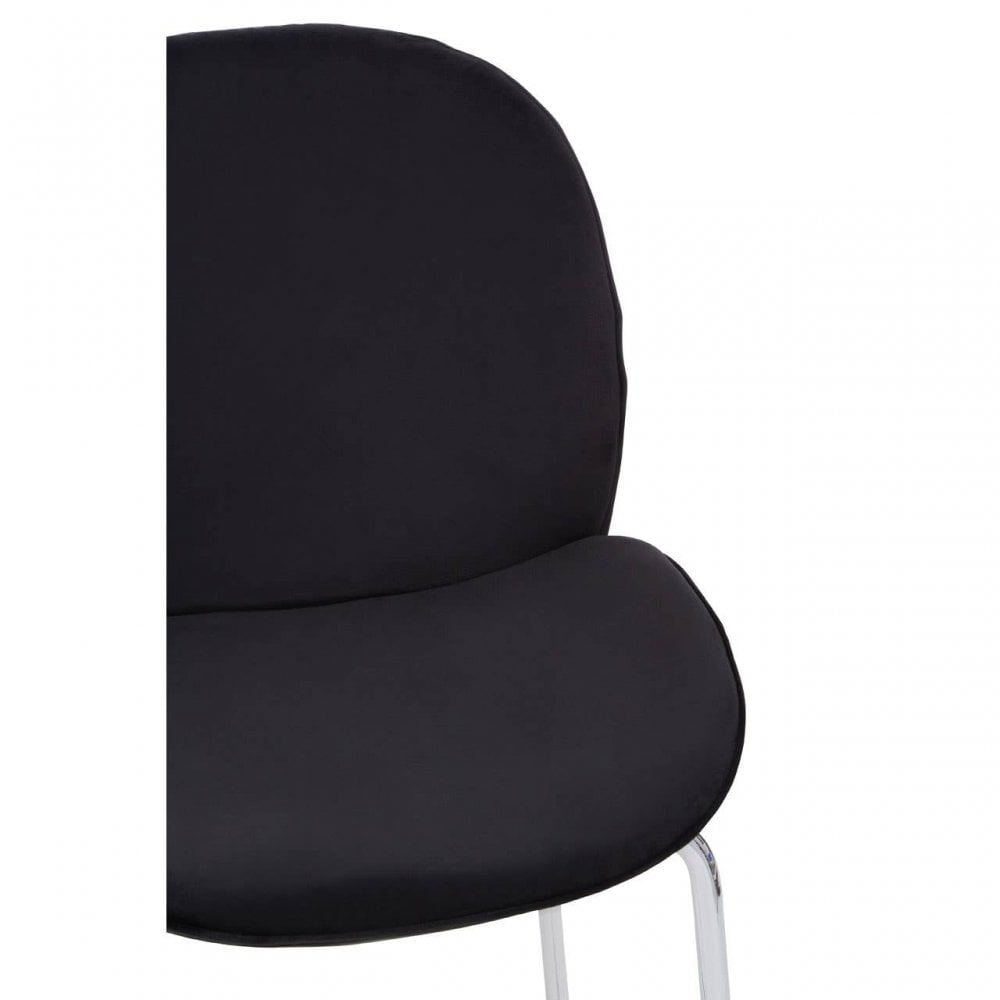 Blush Velvet Chrome Finish Bar Chair