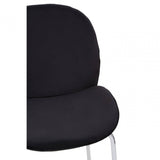 Blush Velvet Chrome Finish Bar Chair