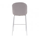 Blush Velvet Chrome Finish Bar Chair
