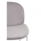 Blush Velvet Chrome Finish Bar Chair