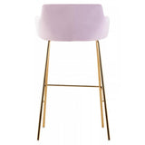 Blush Velvet Low Back Bar Chair