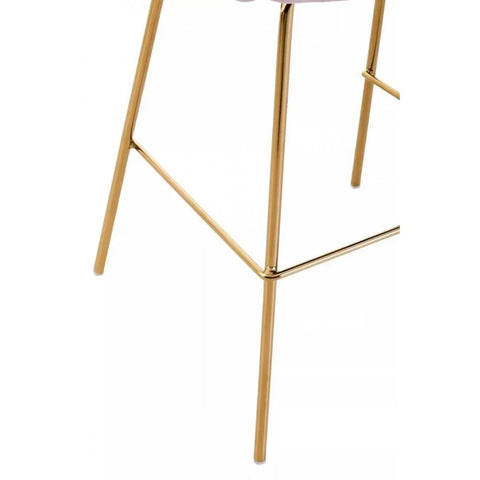 Blush Velvet Low Back Bar Chair