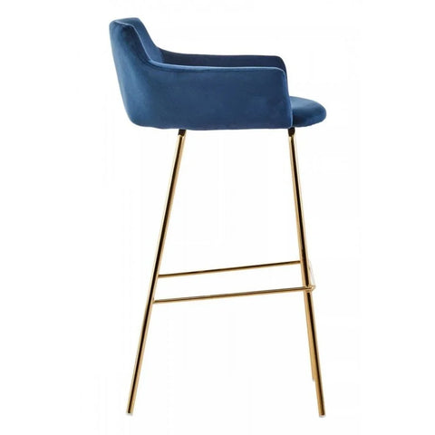 Blush Velvet Low Back Bar Chair