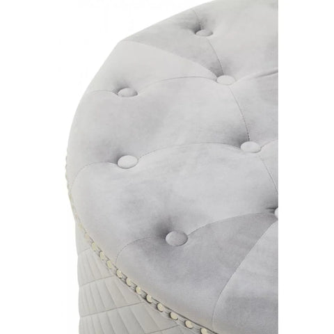 Elara Round Velvet Ottoman