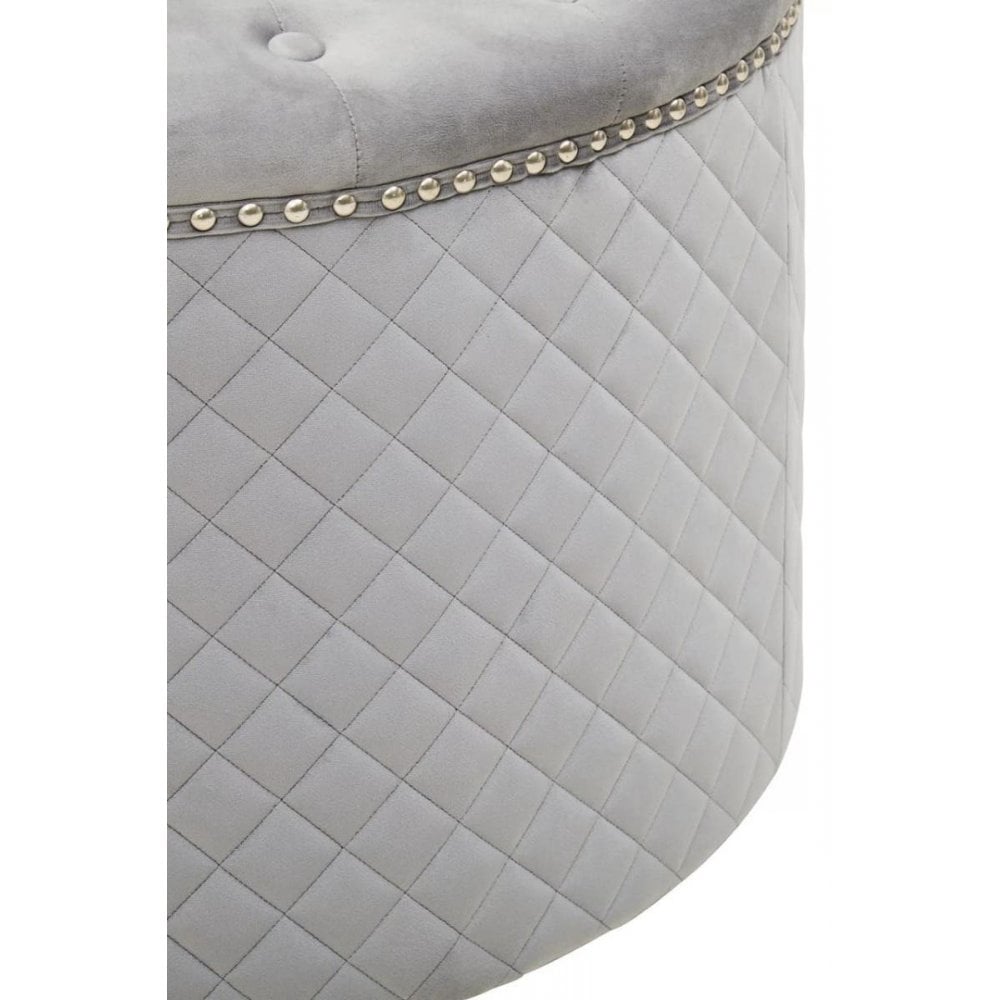 Elara Round Velvet Ottoman