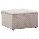 Elara Square Velvet Ottoman