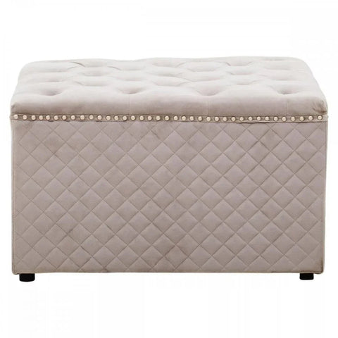 Elara Square Velvet Ottoman