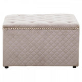 Elara Square Velvet Ottoman
