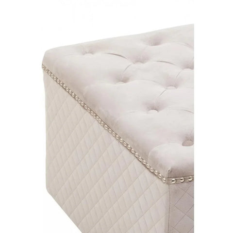 Elara Square Velvet Ottoman