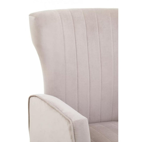 Elara Velvet Accent Chair With Gold Finish Legs