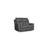 Bergamo Leather 2 Seater Recliner Sofa-Dark Grey