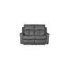 Bergamo Leather 2 Seater Recliner Sofa-Dark Grey