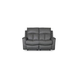 Bergamo Leather 2 Seater Recliner Sofa-Dark Grey