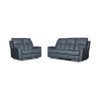 Bergamo Leather 3 Seater Recliner Sofa-Blue Grey