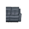 Bergamo Leather 3 Seater Recliner Sofa-Blue Grey
