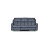 Bergamo Leather 3 Seater Recliner Sofa-Blue Grey