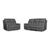 Bergamo Leather 3 Seater Recliner Sofa-Dark Grey