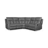 Bergamo Leather Recliner Corner Sofa-Dark Grey