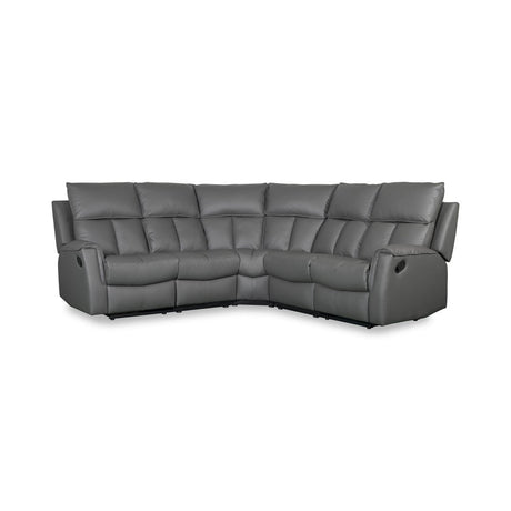 Bergamo Leather Recliner Corner Sofa-Dark Grey