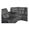 Bergamo Leather Recliner Corner Sofa-Dark Grey
