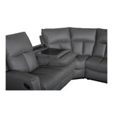 Bergamo Leather Recliner Corner Sofa-Dark Grey