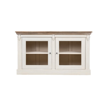 Cornwall 2 Door Chest - Antique White/ Oak Wash Top